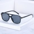 Fashion Rectangle sunglasses women men brand design Tom Ford Candy-colors oversized Flat top sun glassses Double Bridge Eyewear. 