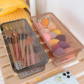 Transparent Makeup Brush Storage Box Dustproof Beauty Egg Lipstick Storage Box With Cover Portable Desktop Storage Bucket. 