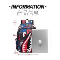 Fashion Trend Anime Backpack Men Students Schoolbag Spider Sharks Print Simple Personality Junior Bagpacks Laptop Bag Rucksack. 