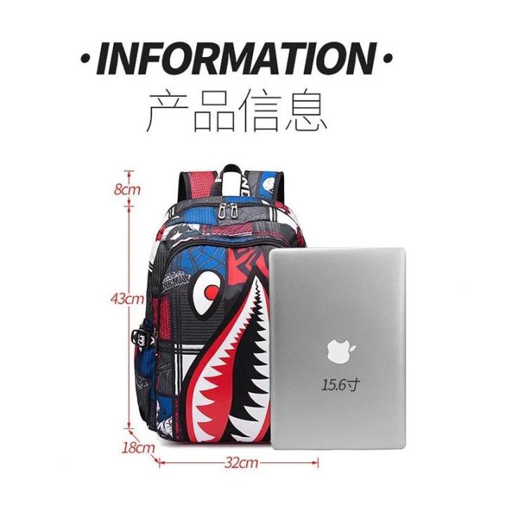 Fashion%20Trend%20Anime%20Backpack%20Men%20Students%20Schoolbag%20Spider%20Sharks%20Print%20Simple%20Personality%20Junior%20Bagpacks%20Laptop%20Bag%20Rucksack%20-%20Image%205