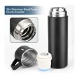 500ml Stainless Steel Vacuum Flask with 3 Cup Set, Leak Proof, Portable, Long Lasting Insulation.