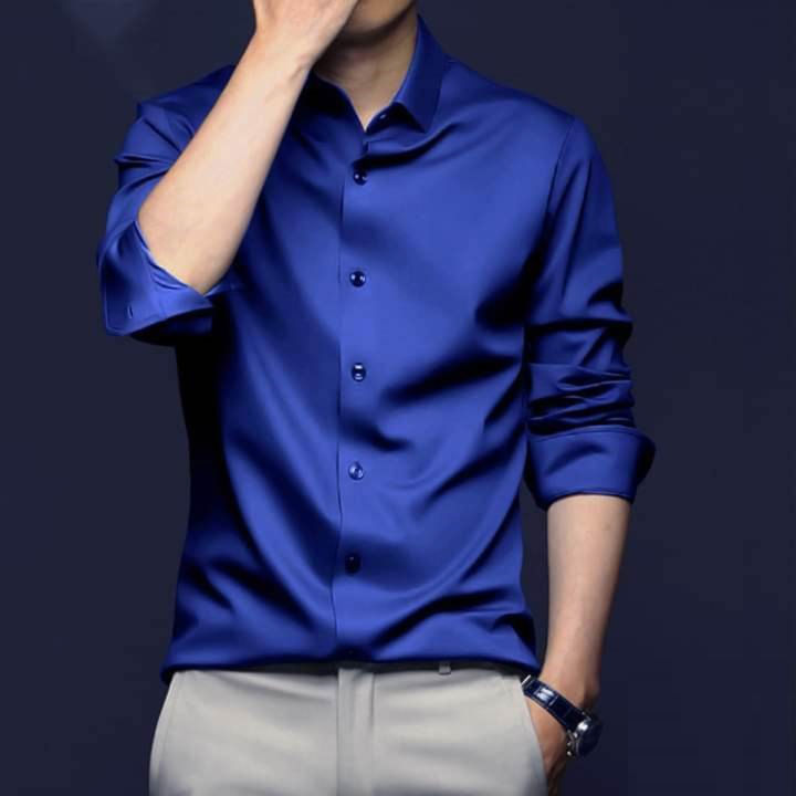 New Stylist Silk Long Sleeve SilemFit Shirt For Men-