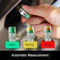 4Pcs Tire Pressure Indicator Valve Cap Anti-theft Upgrade Auto Tire Pressure Alarm Valve Stem Caps Cover Sensor Indicator Alert Tyre Air Gauge Warning Device. 