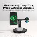 Baseus 3 in 1 20W Magnetic Wireless Charger Stand For Phone iPhone 14 13 Pro Airpods Apple Watch Fast Charging Station Holder. 