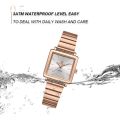 NAVIFORCE NF5048 Stylish Square Women’s Watch with Japanese Quartz Movement and Stainless Steel Strap.