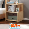 Modern Bedside Table, Nightstand Side Table Sofa End Table Bedroom Furniture Snack Night Table with Storage Shel Design by Nahid Furniture 18x14x12". 