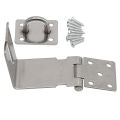Stainless Steel Hasp 90 Degree Shed Latch Security Padlock Anti-Theft Door Latch Lock Hasp 3/4/5 Inch With Staple Home Hardware.