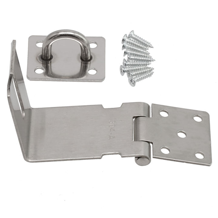 Stainless%20Steel%20Hasp%2090%20Degree%20Shed%20Latch%20Security%20Padlock%20Anti-Theft%20Door%20Latch%20Lock%20Hasp%203/4/5%20Inch%20With%20Staple%20Home%20Hardware%20-%20Image%203