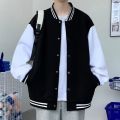 College Style Baseball Jacket Men's Middle School Students 2023 Spring and Autumn New Loose Hong Kong Style Boys Jacket Thin.