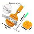 Watch Band Link Pin Remover Tool Set (Full Set) Hammer Punch Pins with Orange Strap Holder for Watch 3Repair tools. 