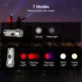 Outtobe Keychain Light Ultra Small Mini Multi-function light Portable Waterproof light USB Charging Ultra Light Strong Light Outdoor Warning Light Em erg ency Lamp 7 Mode. 