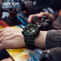 Sanda Men's Watches 50M Waterproof Quartz Wristwatch Sport Military LED Digital Watch for Male Relogios Masculino 3168.