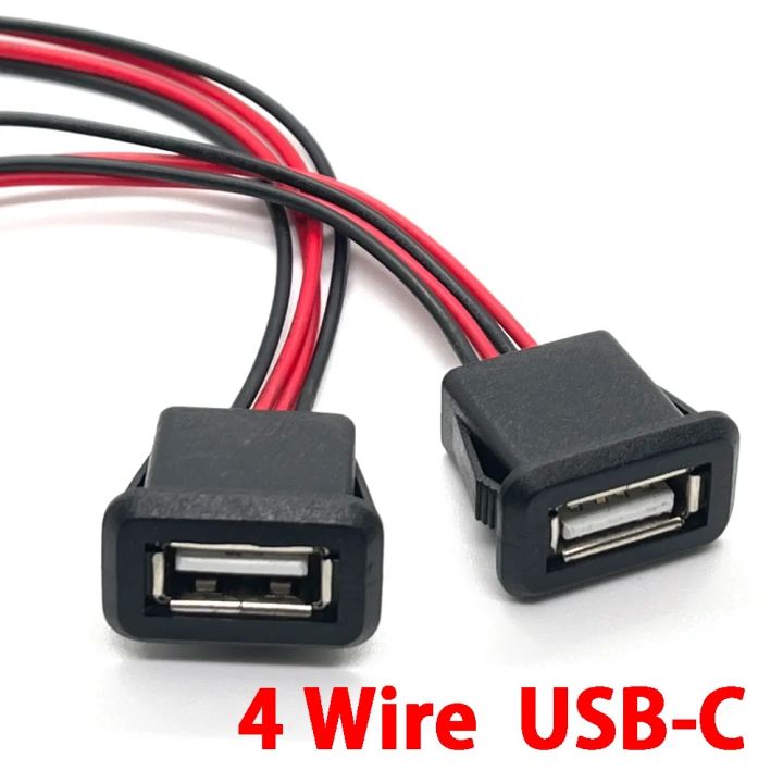 1pc%202/4%20Wire%20USB%202.0%20Female%20Power%20Jack%202Pin%204Pin%20Charging%20Port%20Connector%20with%20PH2.0%20Cable%20Electric%20Terminals%20USB%20Charger%20Socket%20-%20Image%202