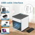 LED Portable Desk Room Fan in Navy Blue - Mini Air Cooler with USB Cooling - Keep Your Space Cool and Comfortable, Even on Hot Days. 