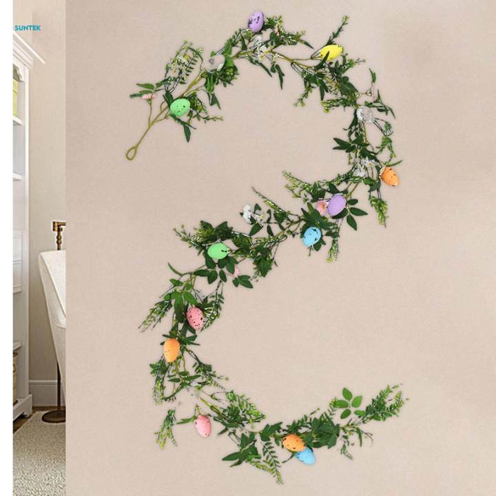 Artificial Easter Egg Garland Easter Day Supplies for Front Door Fireplace