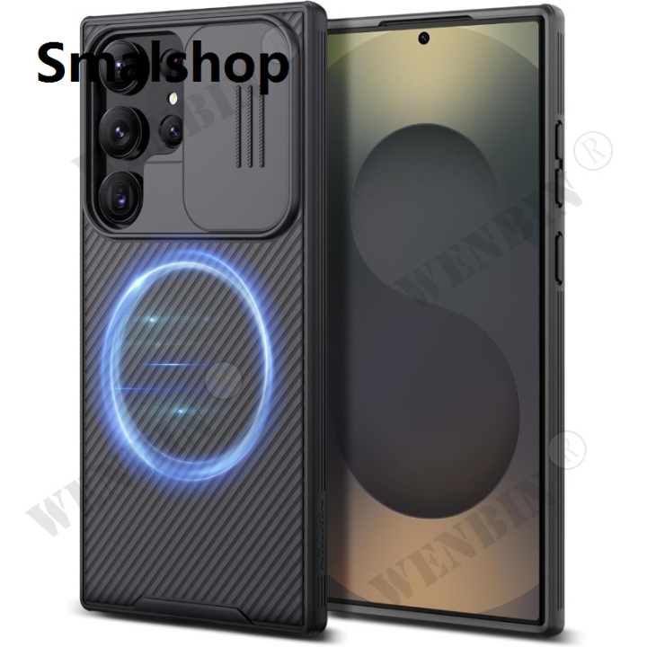Smalshop Case For Samsung Galaxy S25 S24 S23 Ultra Plus CamShield Pro Magnetic Slide Camera Case Back Cover Protection Cover Capa Fundas