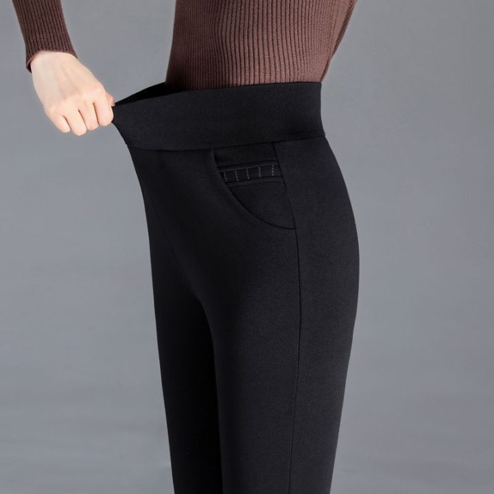 Spring%20and%20Autumn%20New%20Black%20plus%20Size%20Outer%20Wear%20Leggings%20Women's%20Thin%20Mom%20Pants%20High%20Waist%20Casual%20Stretch%20Slimming%20Pants%20-%20Image%203