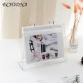 Photo Display Stand Compact Acrylic Flip-up Mini Photo Album Showcase Memories with 34/68 Pockets Perfect Tabletop Picture Display Stand Double-sided Photo Display Stand.