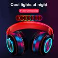 Wireless Bluetooth Headphones B39 Colored LED Lights Gaming Over-Ear Headset Stereo Headphone with mp3 Player Foldable Earphone. 