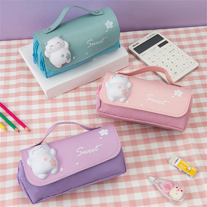 New Multifunctional Large Capacity Decompreion Pencil Cae Cute tationery Cae Girl Boy chool upplie Kawaii Pouch Bag Bag