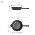 Cast Iron Skillet Pan Set with Skillet Lid BBQ Cooking Pot for Kitchen. 