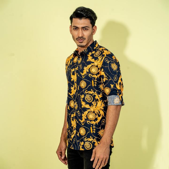 MENS%20CASUAL%20SHIRT-%20NAVY/YELLOW%20-%20Image%203