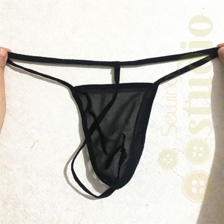 3 Pieces Men’s Low Rise Briefs Underwear Panties T-shaped Back pants Micro Thongs Underpants Lingerie Stylish & Fashionable Seductive T-Back Panties For Mans From Shilpiana By Sewing Studio (Red, Black, White, Purple, Pink, Printed - Free Size)