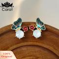 Carat Women Earrings Enamel Oil Painting Butterfly Earrings. 