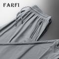 Farfi Summer Sweatpants Solid Color Plus Size Mesh Men Sweatpants.