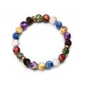 Natural Lava Stone Beads Healing Balance Chakra Charm Bracelet Colorful Bead Tibetan Buddha Prayer Bracelet for Women Men.