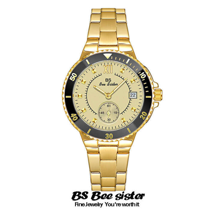 BS New Hot Selling Multi functional Steel Black Rose Women's Watch B0902
