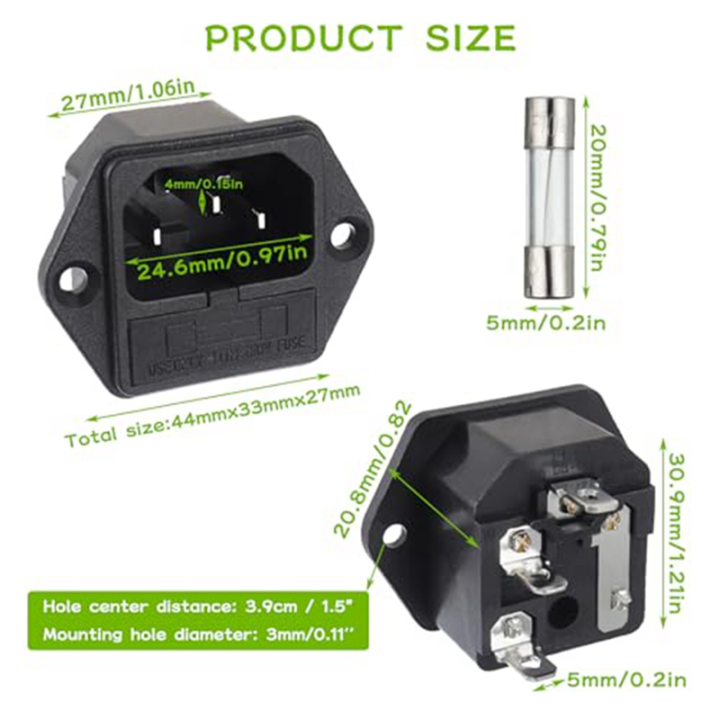 1%20Set%20Black%20AC%20250V%2010A%202%20in%201%20Mount%20Inlet%20Module%20Plug%20Socket%20Power%20Entry%20Connector%20Male%20Blades%20with%2010A%20Fuse(Pack%20of%206Pcs)%20-%20Image%202