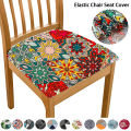 Stretch Square Chair Seat Cushion Cover With Elastic Bottom Chair Slipcover for Kitchen Hotel Banquet Dining Room Home Decor.