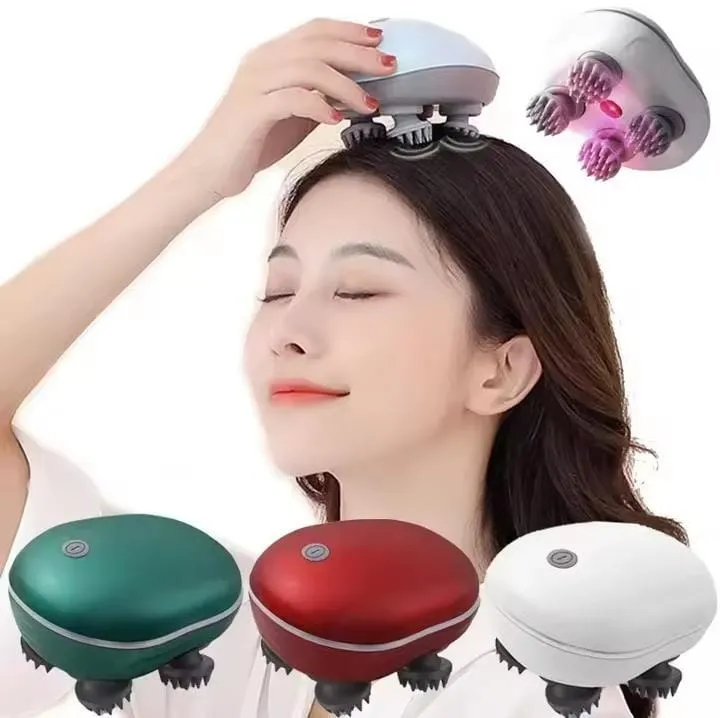 ✨ Electric Smart Scalp Massager  ‍♂️ ‍♀️ | Kneading & Vibrating Device with 96 Massage Nodes | Red Light Therapy   Stress Relief, Pain Relax & Hair Growth Booster | Portable Handheld Massager for Men & Women   Pet-Friendly