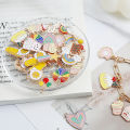 4Pcs Metal Enamel Rainbow Cake Charms Pendant For DIY Jewelry Making Necklace Bracelet Accessories.