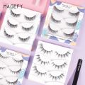 MAANGE MAGEFY 3Pair Natural Handmade Reusable Soft False Eyelash Set New. 