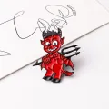 Hell Demon Metal Enamel Brooch Red Devil Grim Reaper Badge Pin Gothic Trendy Clothing Backpack Jewelry Accessories Gift Friends. 