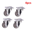 4pcs Furniture Casters Wheels Soft Rubber Swivel Caster Silver Roller Wheel For Platform Trolley Chair Household Accessori. 