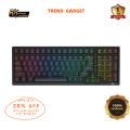RK98 Tri-mode Royal Kludge Wireless Mechanical Gaming Keyboard with 98keys Gaming RGB Backlit 2.4G Hot Swappable black/white(brown,red,blue).
