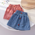 Summer Girls Denim Skirts Korean 2024 New Fashion Children Jeans Skirt Casual Loose Short Skirt for Baby 1-8years Clothing. 