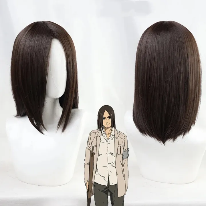 New The Final Season Attack on Titan Eren Jaeger Cosplay Wig Brown Heat Resistant Synthetic Hair Wigs