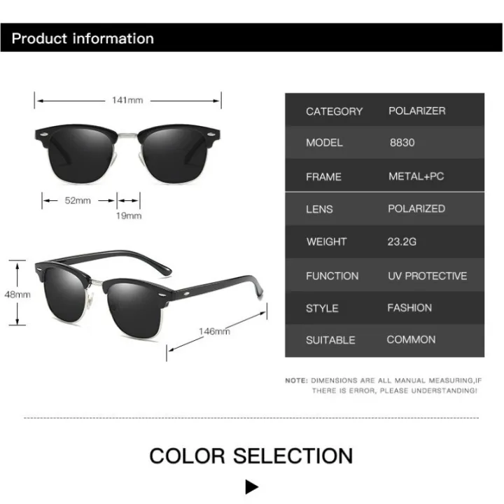 Classic%20Semi-Rimless%20Sunglasses%20Men's%20Women%202021%20Square%20Polarized%20Sun%20glasses%20Men%20Oculos%20De%20Sol%20Gafas%20UV400%20Retro%20Eyewear%20-%20Image%208