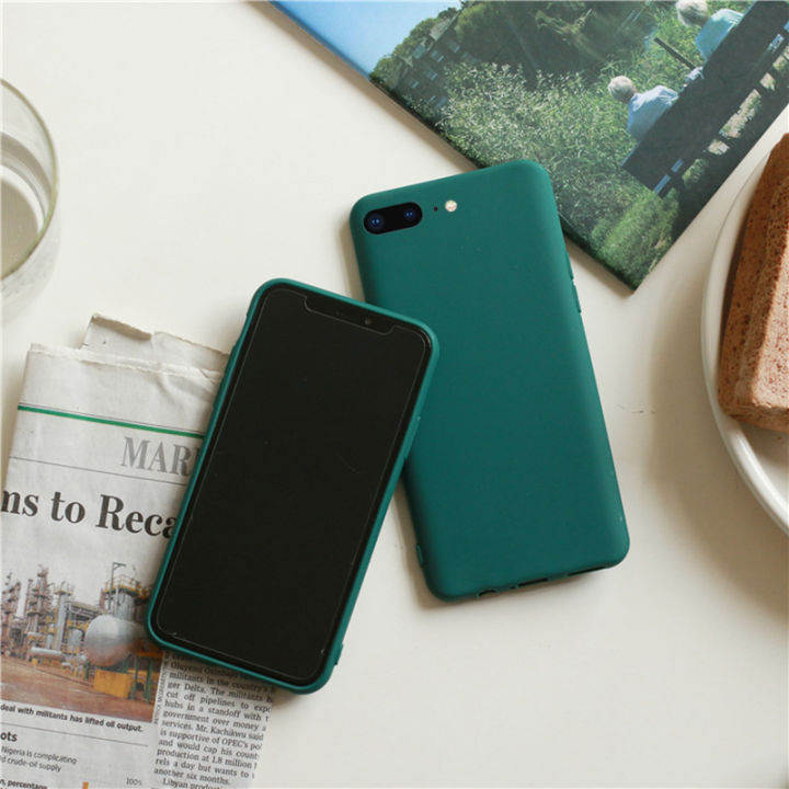 Dark%20Green%20Matte%20Phone%20Case%20For%20iphone%2014%2013%2012%20mini%2011%20Pro%20XS%20Max%20XR%20X%208%207%206S%206%20Plus%20Silicone%20Cases%20Solid%20Color%20Soft%20TPU%20Cover%20-%20Image%203