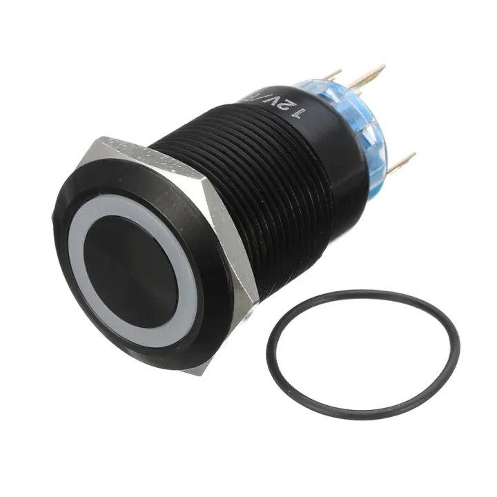 19mm 12V Durable Momentary Tools DIY On Off Metal Push Button Switch ...