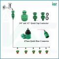 1/2'' or 3/4'' Quick Tap Connector (1-Piece) and 4/7mm Quick Hose Connector (1-Piece) Used to Connect Threaded Water Tap/ Faucet to 4/7mm Pipe for Garden Irrigation..
