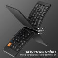 Wireless Folding Keyboard USB-C Rechargeable Ultra Slim Split Ergonomic Portable Mini Keyboards with Phone Holder. 