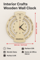 Daily Changeable MDF Wall Clock with Adjustable Date & Month Display | Premium Handmade Modern Decorative Wall Clock for Home, Office, Bedroom & Living Room INT-0584. 