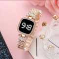 LED Display Digital Touch Screen Diamond Watch And Bracelet Fashion For Girls Women. 