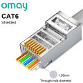 CAT6 CAT7 CAT5E RJ45 Connectors Pass Through Modular Plug Network UTP 3/50μ Gold-Plated 8P8C Crimp End for Ethernet Cable. 