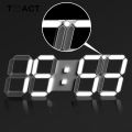 Digital Wall Clock 3D LED Display Alarm Clocks Kitchen Office Table Desktop Wall Watch Modern Design 24 Or 12 Hour Display Mute.